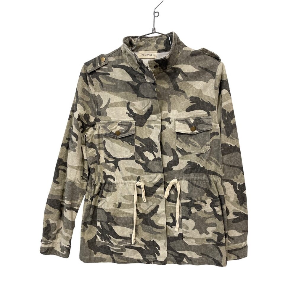 The Nines Utility Jacket Size Small Snap Front Long Sleeve Camouflage Military